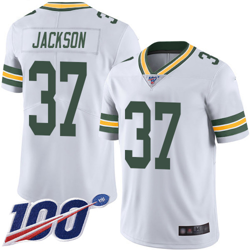 Green Bay Packers Limited White Men #37 Jackson Josh Road Jersey Nike NFL 100th Season Vapor Untouchable->youth nfl jersey->Youth Jersey